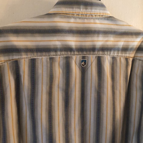 Kuhl Multi Color Stripe Shirt Men’s Large Short Sleeves Button Front - Picture 7 of 8